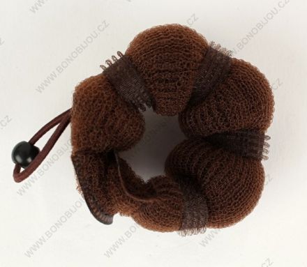 Twister Kobliha - Podložka do drdolů s vestavěnou gumičkou Hnědá 8 cm 48310_1