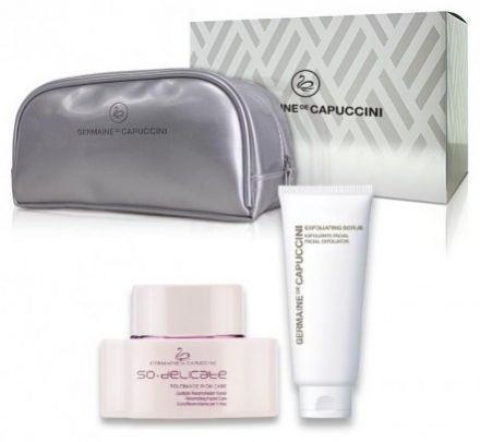 Germaine de Capuccini So Delicate Happy New Year Sada - Krém suchá pleť 50ml + Peeling 100ml + Neceser Dárková sada