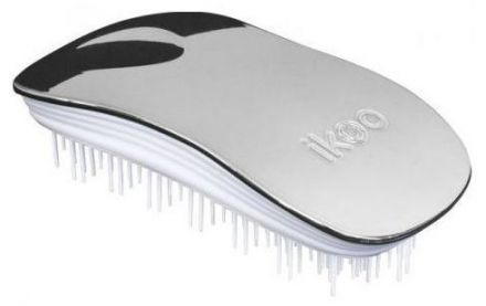 Ikoo Home Metallic White Oyster - Kartáč na vlasy bílo-stříbrný