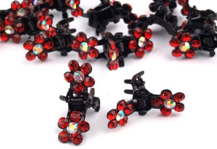 Skřipec do vlasů - kytička červená 1ks