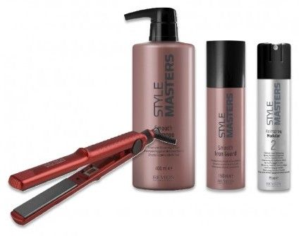 Revlon Professional Style Masters Smooth Letní Set - Uhlazující šampon 400ml + Uhlazující balzám 300ml + Lak na vlasy 75ml + Minižehlička 1ks Dárková sada