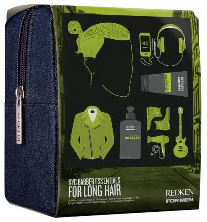 Redken NYC Barber Essentials For Long Hair - Šampon 300ml + Gel na vlasy 150ml Dárková sada