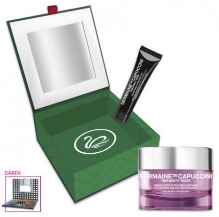 Germaine de Capuccini Timexpert Rides Vánoční sada normální pleť - Pleťový krém pro normální pleť 50ml + Noční sérum na oční okolí 15ml + Paleta očních stínů 98ks x 1g Dárková sada