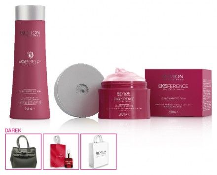 Revlon Professional Eksperience Color sada - šampon pro barvené vlasy 250 ml + maska 200 ml + sérum proti vráskám 15 ml + kabelka Dárková sada