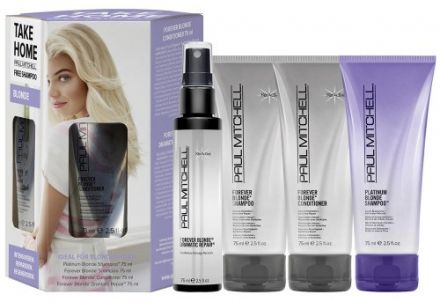 Paul Mitchell Forever Blonde Take Home Blonde - Platinum blonde šampon 75 ml + kondicionér 75 ml + péče 75 ml + šampon 75 ml Dárková sada