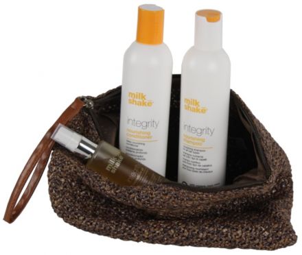 Milk Shake Integrity Sada na poškozené vlasy - Šampon 300 ml + kondicionér 300 ml + olej 50 ml + neceser Dárková sada