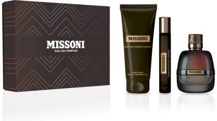 Missoni Pour Homme Set - EDP 100 ml + sprchový gel 150 ml + travel spray 10 ml Dárková sada