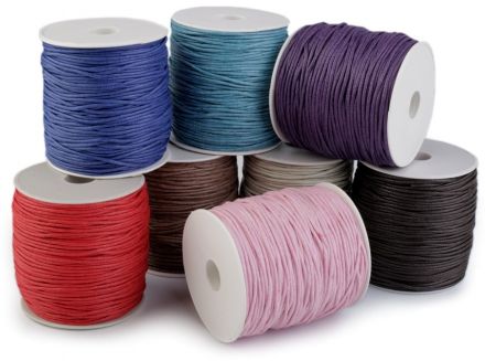 Šňůra bavlněná voskovaná Ø1,5-2mm/85-100m mix barev