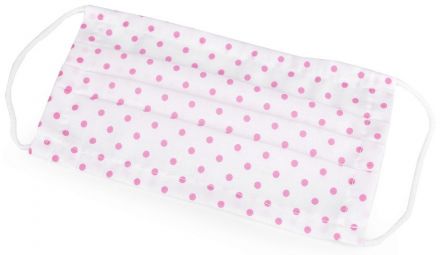 Rouška bavlněná jednovrstvá bílá s puntíky