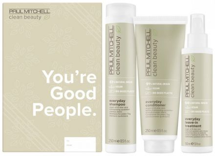Paul Mitchell Clean Beauty Everyday Trio Vánoční Set - šampon 250 ml + kondicionér 250 ml + bezoplachová péče 150 ml Dárková sada