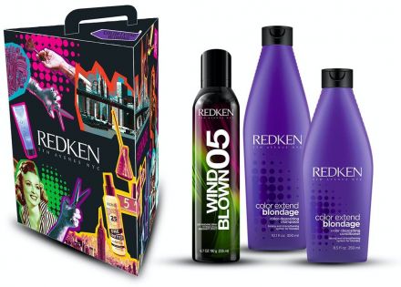 Redken Color Extend Blondage Vánoční sada - šampon 300 ml + kondicionér 250 ml zpevňující sprej 250 ml Dárková sada