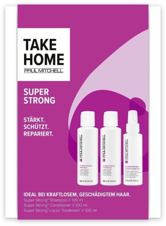 Paul Mitchell Super Strong Take Home - Šampon 100 ml + kondicionér 100 ml + péče 100 ml Dárková sada