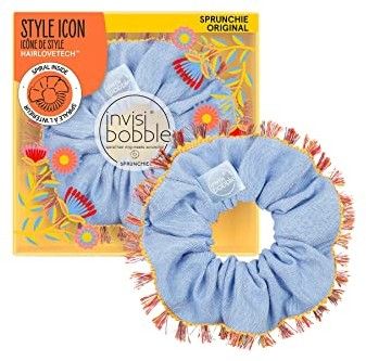 Invisibobble SPRUNCHIE Flores & Bloom Hola Lola - Gumička do vlasů Modrá 1 ks