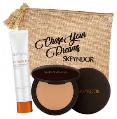 Skeyndor Sun Expertise Sada IV - Kompaktní make-up č. 02 9 gr + krém power C+ 15 ml Dárková sada