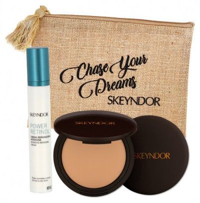 Skeyndor Sun Expertise Sada XIV - Kompaktní make-up č. 02 9 gr + krém power retinol 15 ml Dárková sada