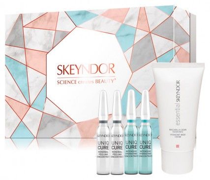 Skeyndor Essential Intense Hydra Set - Hydratační koncentrát 2x2 ml + peelingový koncentrát 2x2 ml + hydratační maska 50 ml Dárková sada