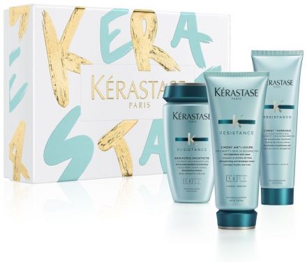 Kérastase Résistance Vánoční sada - Šampon 250 ml + obnovující finální péče 150 ml + regenerační péče 200 ml Dárková sada