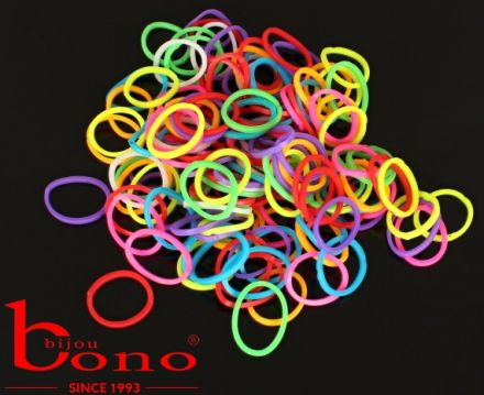 Sada silikonových gumiček do vlasů 100 ks mix barev