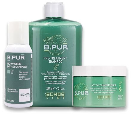 Echosline B. PUR Letní Sada - Šampon 385 ml + tvarující maska 250 ml + suchý šampon 100 ml Dárková sada