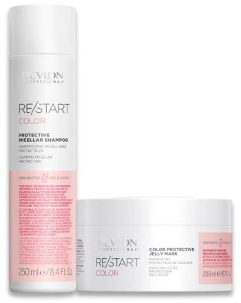 Revlon Professional Restart Color Vánoční Sada - Šampon na barvené vlasy 250 ml + maska 250 ml + kartáč na vlasy Dárková sada