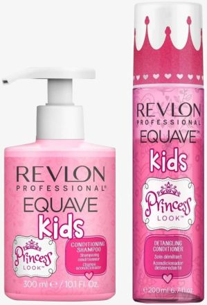 Revlon Professional Equave Kids Princess Look Set - Dětský růžový šampon 300ml + Neoplachovací růžový kondicioner 200ml + Pouzdro Dárková sada