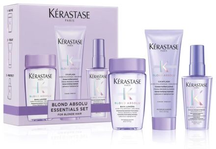 Kérastase Blond Absolu Travel Set - Šampon Lumiére 80 ml + sérum 45 ml + péče 75 ml Dárková sada