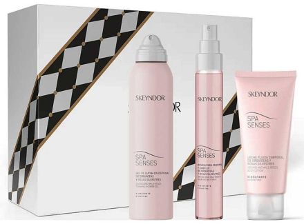 Skeyndor Spa Senses Set - Sprchový gel 150 ml + tělové mléko 100 ml + mlha na vlasy 75 ml Dárková sada