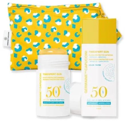 Germaine de Capuccini Timexpert Sun Animal Set - Tonující pleťová emulze SPF50 50 ml + ochranná tyčinka SPF50 25 ml Dárková sada
