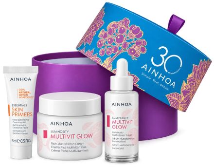 Ainhoa Multivit Glow Vánoční Set - Krém 50 ml + multivitamínové sérum 50 ml + peelingový gel 15 ml Dárková sada