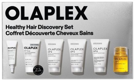 Olaplex Healthy Hair Discovery Set - Treatment 5 ml + 3 PLUS Reapir Treatment 30 ml + N°.4 Shampoo 30 ml + N°.5 Conditioner 30 ml + N°.6 Smoother 30 ml + N°.7 Bonding Oil 7,5 ml Dárková sada