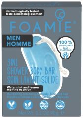 Foamie 3in1 Shower Body Bar For Men Seas The Day - Tuhá péče 3v1 pro muže s aktivním uhlím 90 gr