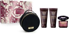 Versace Crystal Noir Set - EDP 90 ml + sprchový gel 100 ml + tělové mléko 100 ml + kosmetická kabelka Dárková sada