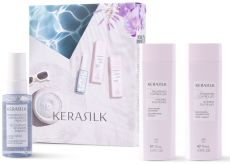 Kerasilk Essentials Smoothing Travel Set - Uhlazující šampon 75ml + Uhlazující kondicionér 75ml +Tepelná ochrana 50ml Dárková sada