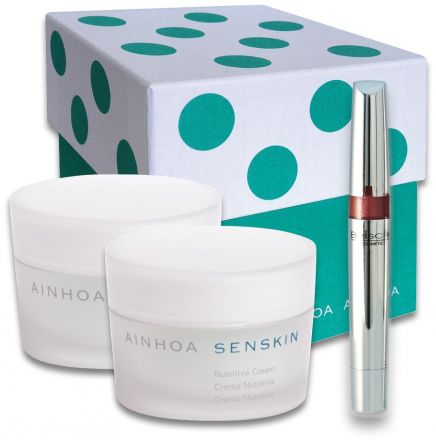 Ainhoa Senskin Set – hydratační krém 50ml + výživný krém 50ml + lesk na rty s kaviárem + dámská kabelka