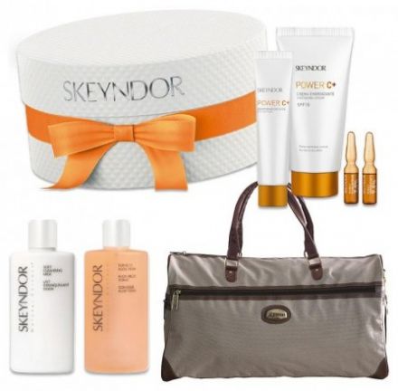 Skeyndor Power C+ 1 Vánoční balíček č.10 - Emulze normální pleť 50ml + Oční krém 15ml + Koncentrát vitaminu C 7ks + Čistící mléko 50ml + Pleťové tonikum 50ml + Cestovní taška Dárková sada