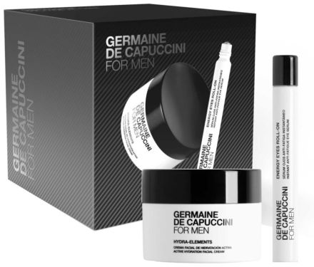 Germaine de Capuccini For Men Set - Hydratační krém Hydra Elements 50ml + Roll-On na oční okolí 10ml Dárková sada