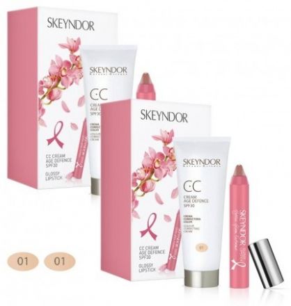 Skeyndor Natural Defence Sada - CC krém 01 40ml + Rtěnka Dárková sada