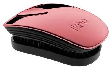 Ikoo Pocket Metallic Black Rose - Kartáč na vlasy černo-starorůžová