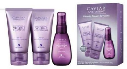 Alterna Caviar Volume Travel Sada - šampon 40ml + Koncicionér 40ml + Lehký fixační sprej 41ml Dárková sada