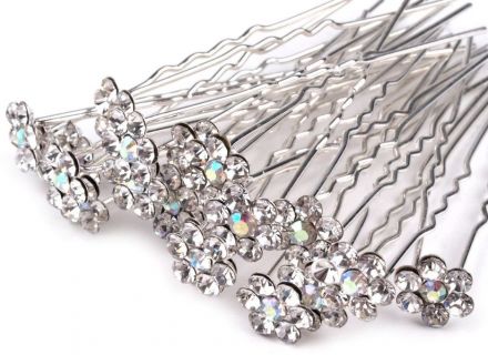 Štrasová vlásenka - Květinka krystal 1ks