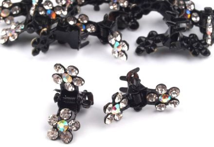 Skřipec do vlasů - kytička krystal 1ks