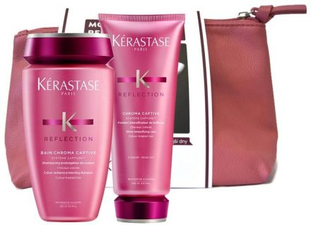 Kérastase Reflection Set - Šampon pro ochranu barvy 250ml + Péče pro ochranu barvy 200ml + Luxusní neceser Dárková sada