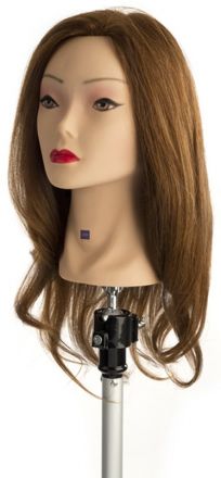 Labor Pro Cvičná hlava - 100% pravých vlasů Tmavá blond 40 cm