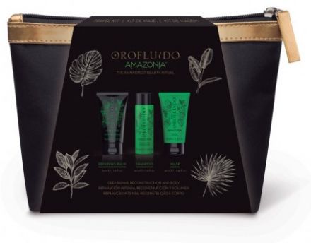 Orofluido Amazonia Cestovní set - Šampon 50 ml + Maska 40 ml + Obnovující balzám 35 ml Dárková sada