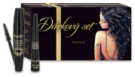 Pierre René Set C Vánoční Sada - Řasenka Iconic Lashes HD černá 15 ml + linka Royal 2,5 ml Dárková sada