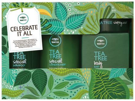 Paul Mitchell Gift Set Tea Tree All Good Deluxe - Šampon 300 ml + kondicionér 300 ml + stylingový krém 85 g + mýdlo 150 g + maska na vlasy 20 g + oční stíny Dárková sada