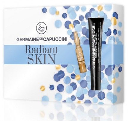 Germaine de Capuccini Radiant Skin SRNS Sada - Rozjasňující detoxikační krém na kruhy pod očima 15 ml + ampule Flash Lift 5 x 1 ml + řasenka černá 16 ml Dárková sada