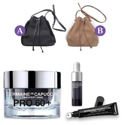 Germaine de Capuccini Timexpert SRNS PRO 60+ Vánoční sada - Denní regenerační pleťový krém 60+ 50ml + Rozjasňující oční krém 15ml + Noční reparační sérum 15ml + Kabelka Dárková sada