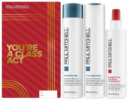 Paul Mitchell Classic Trio Vánoční set - Kondicionér 300 ml + šampon 300 ml + rychleschnoucí sprej 250 ml Dárková sada