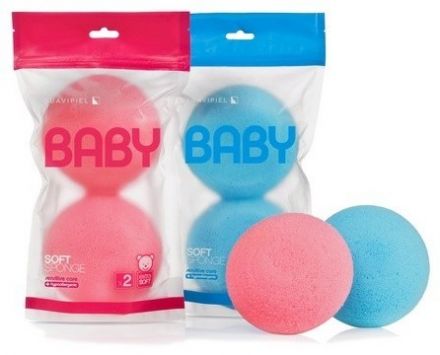 Suavipiel Baby Soft Sponge - Mycí houba pro miminko 2 ks růžová